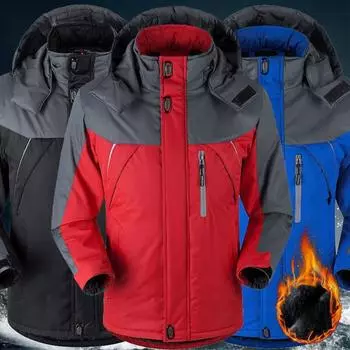Зимняя уличная парная хлопковая стеганая куртка плюс бархатная теплая куртка большого размера, простая куртка для инструментов L красный