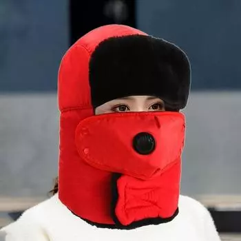 Зимняя уличная шапка со встроенным шарфом, ветрозащитная, толстая, плюшевая, сохраняет тепло, с передней крышкой, полная защита, катание на лыжах, катание на коньках, головной убор для холодной погоды