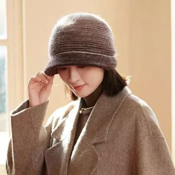 Зимняя универсальная модная вязаная шапка в западном стиле из пряжи с прохладной теплой вязкой для женщин One size