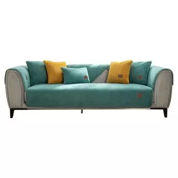 Зимняя универсальная простая бархатная подушка для дивана с ягненком, утолщенная плюшевая подушка, нескользящий кожаный чехол для дивана, высококачественный чехол 70*70cm