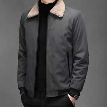 Зимняя утепленная хлопковая одежда для среднего и молодого возраста, деловая повседневная куртка с отворотом и меховым воротником, универсальный топ M