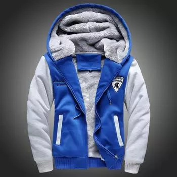 Зимняя утепленная мужская толстовка с капюшоном, однотонное теплое пальто, верх M чёрный