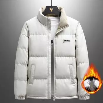 Зимняя утепленная одежда с хлопковой подкладкой Вариант одежды из искусственной кожи Простая одежда с хлопковой подкладкой Универсальные куртки с хлопковой подкладкой M