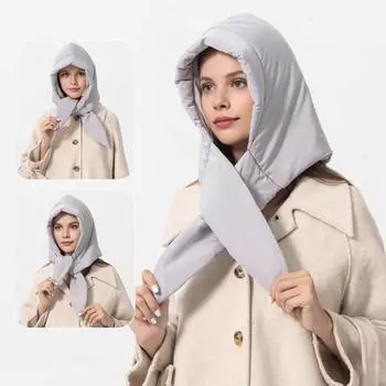 Зимняя утепленная шапка с регулируемой шнуровкой, противоскользящая, ветрозащитная, снегозащитная, сохраняющая тепло, защита шеи хаки