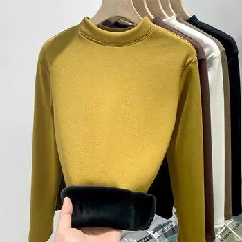 Зимняя утолщенная бархатная рубашка для женщин из чернобурки, тонкая внутренняя часть из бархата, теплое осеннее пальто с круглым вырезом, стиль Live Style L