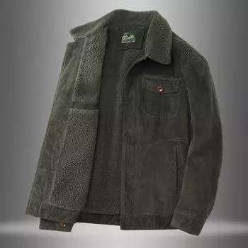 Зимняя утолщенная бархатная теплая хлопковая верхняя часть мужская модная светящаяся хлопковая куртка с лацканами куртка M