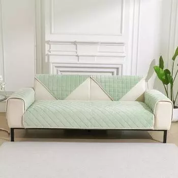 Зимняя утолщенная фланелевая подушка для дивана, нескользящая простая современная ткань, чехол для дивана-полотенца 70 x 70cm синий