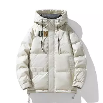 Зимняя утолщенная флисовая куртка на белом утином пуху для пары, модный универсальный топ M