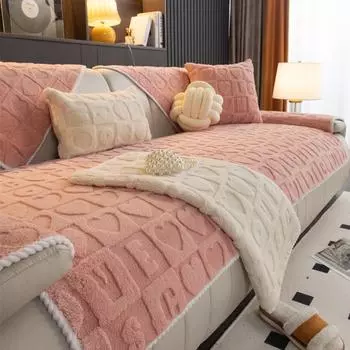 Зимняя утолщенная хлопковая бархатная диванная подушка, простая современная нескользящая плюшевая подушка, новая ткань с полным покрытием 70*70cm