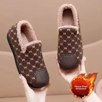 Зимняя утолщенная модная обувь, популярная повседневная женская обувь из хлопка с одной педалью, мягкая подошва, бархатные туфли Doudou 36