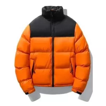 Зимняя утолщенная мужская куртка с хлопковой подкладкой и воротником-стойкой, корейская версия, модная куртка с хлопковой подкладкой в тон, трендовая теплая куртка с хлопковой подкладкой M оранжевый