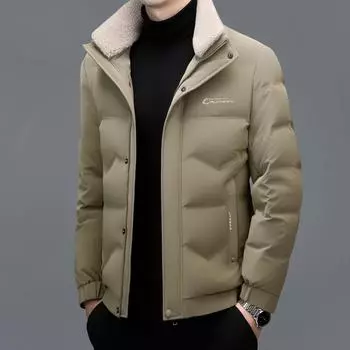 Зимняя утолщенная мужская свободная пуховая куртка больших размеров, мужская деловая повседневная пуховая куртка для пап среднего и пожилого возраста M