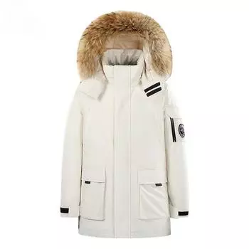 Зимняя утолщенная отстегивающаяся шерстяная куртка-пуховик с капюшоном для пар, белая утиная пуховая куртка для мужчин, парки S чёрный