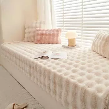 Зимняя утолщенная подушка в стиле Ins, оконная подушка с кроликом, плюшевая подушка для балкона, спальни, татами 70*120cm