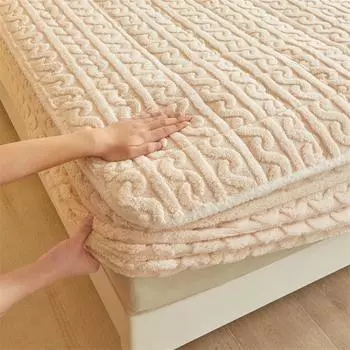 Зимняя утолщенная простыня из татарского камня и гибискуса, цельное толстое молочно-бархатное покрывало, наматрасник Simmons 90*200cm+30cm