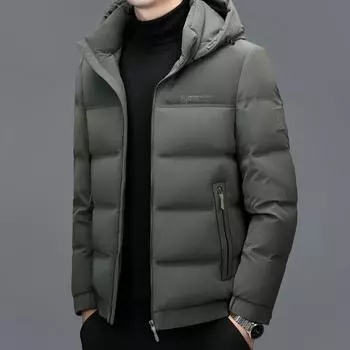 Зимняя утолщенная пуховая куртка мужская тонкая новая белая утиная пуховая короткая куртка большого размера повседневная куртка M