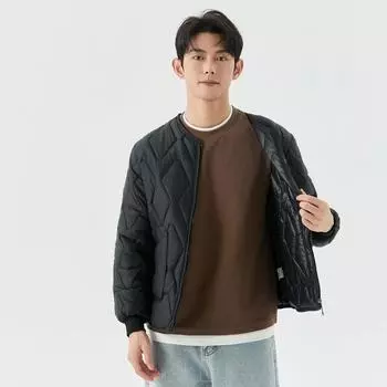 Зимняя утолщенная стеганая теплая рубашка из хлопка с длинными рукавами, свободный воротник на молнии, хлопковая одежда, удобная и стильная, чтобы согреться 2535 M