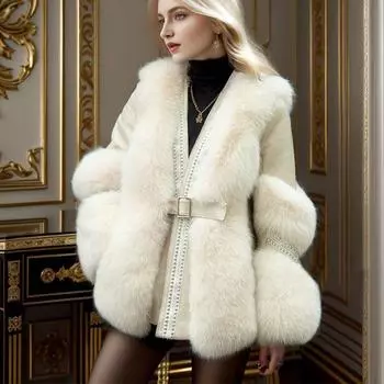 Зимняя утолщенная теплая хлопковая подбитая одежда свободная женская меховая куртка жилет пальто S чёрный