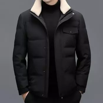 Зимняя утолщенная теплая пуховая куртка для мужчин среднего возраста, средняя и длинная съемная шапка, новая повседневная мужская куртка XL