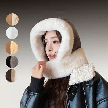 Зимняя утолщенная замшевая шапка-балаклава для мужчин и женщин, теплая уличная шапка для России, горнолыжная, холодная, ветрозащитная, пушистая меховая шапка