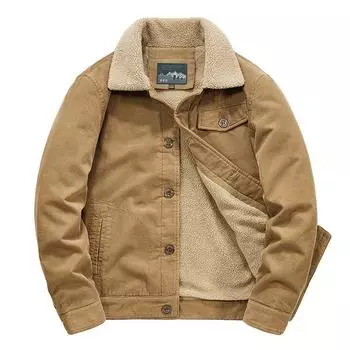 Зимняя вельветовая куртка мужская утолщенная стеганая куртка стеганая стеганая куртка стеганая куртка из овечьей шерсти M хаки