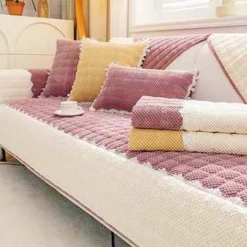 Зимняя вельветовая подушка для дивана, простой современный нескользящий чехол для дивана, универсальный универсальный чехол для дивана 70*70