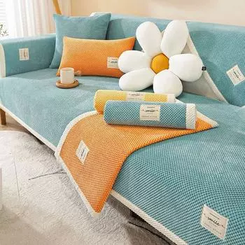 Зимняя вельветовая подушка для дивана, толстый чехол для дивана всего тела, теплая подушка, плюшевая зимняя подушка 70*70cm