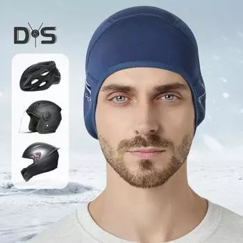 Зимняя велосипедная шапка-подкладка с отверстиями для очков, защита ушей, эластичная, нескользящая, сохраняющая тепло, ветрозащитная шапка-чепец для езды на велосипеде, бега, катания на лыжах серый