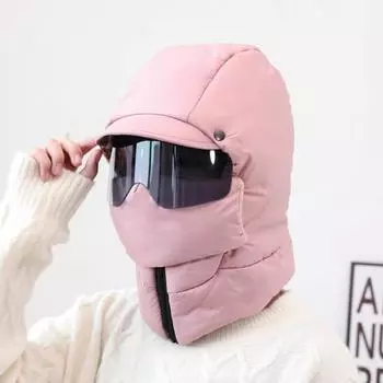 Зимняя велосипедная шапка Yousheng с шарфом, защитой для лица и очками, толстая теплая ветрозащитная, полностью защищающая от ветра, для путешествий на открытом воздухе в холодную погоду, для катания на лыжах темно-серого
