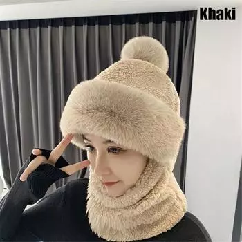 Зимняя велосипедная защита ушей, теплая шапка, шарф, комплект, плюшевые бархатные шапки, шапки-бини