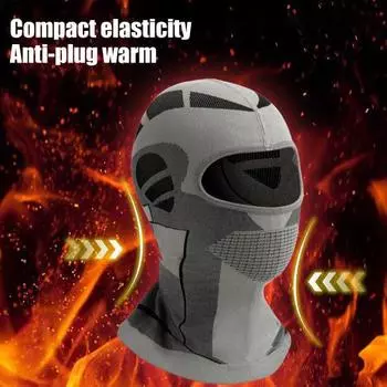 Зимняя велосипедная защитная маска для лица теплая дышащая для холодной погоды для мужчин и женщин на открытом воздухе ветрозащитная черный серый