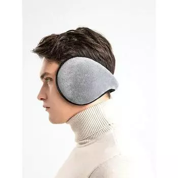 Зимняя версия мужских теплых увеличенных защитных наушников с мягкой подкладкой чёрный