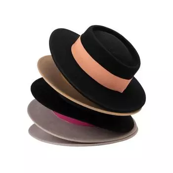 Зимняя весна Лента Шерсть Фетр Помпон Шар Мальчик Девочка Дети Федоры Кепка Дети Джаз Панама Шляпа head size 53cm