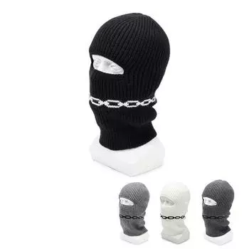 Зимняя вязаная шапка мужская шапка для улицы теплая ветрозащитная шерстяная шапка для верховой езды маска шарф универсальная шапка чёрный