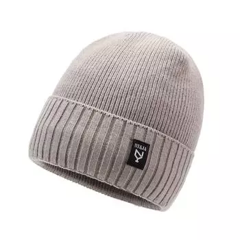 Зимняя вязаная шапка мужская теплая утепленная шерстяная шапка велосипедная флисовая толстая хлопковая шапка хаки