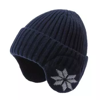 Зимняя вязаная шапка унисекс с ушами, шапки-бини для мужчин и женщин, уличная классическая теплая шапка светло-серый