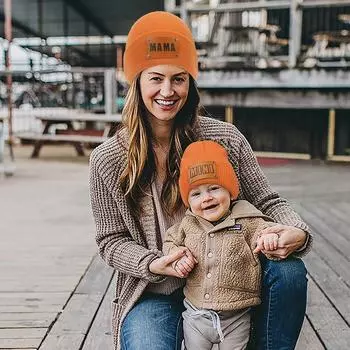 Зимняя вязаная шапка, утолщенная, однотонная, для папы и мамы, шапочка в стиле хип-хоп, эластичная, для новорожденных, устойчивая к холоду, для ежедневного использования, для холода.