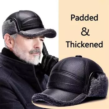 Зимняя защита ушей Теплая шапка с утиным языком из арктического флиса Люди среднего возраста Пожилые люди Защита ушей Теплая шапка Шляпа Thunderbolt для мужчин серый