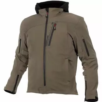 Зимняя защитная куртка для мотоцикла KOMINE Soft Shell Deep Olive L для весны и лета, стандарт CE, уровень 2, эластичный материал, ветрозащита JK-590