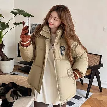 Зимняя женская хлопковая куртка оверсайз, свободное короткое пальто со съемной толстовкой S белый