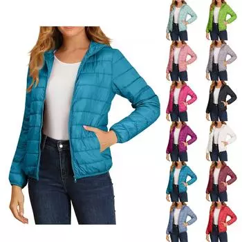 Зимняя женская хлопковая куртка-пуховик с капюшоном и легкой отделкой L винный