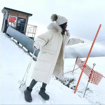 Зимняя женская хлопковая куртка-пуховик, женское зимнее пальто с капюшоном и воротником из искусственного меха, теплые парки, зимняя верхняя одежда, длинная зимняя куртка большого размера S