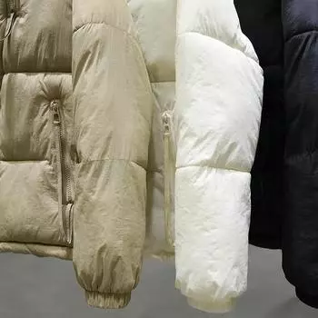 Зимняя женская куртка 2023, новинка, зимнее женское пальто большого размера с двойной молнией, холодное пальто в корейском стиле, короткие парки с хлопковой подкладкой и капюшоном M чёрный