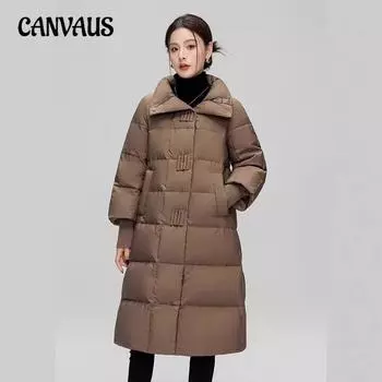 Зимняя женская куртка больших размеров длиной до колена, теплая хлопковая одежда с лацканами, мягкая куртка длиной до колена, теплая куртка S чёрный