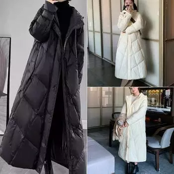 Зимняя женская куртка больших размеров из утепленного хлопка, длинная, устойчивая к холоду, модная, свободная, трендовая, хлопковая куртка S чёрный