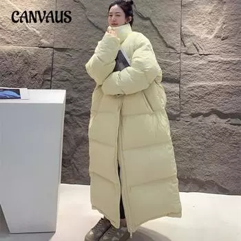 Зимняя женская куртка большого размера из хлопка с пухом, свободная, воротник-стойка, утолщенная, длиной до колена M бордовый