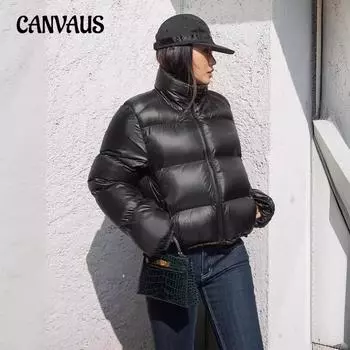 Зимняя женская куртка большого размера из хлопка-пуховика, короткая, утолщенная, хлопковая куртка для хлеба S чёрный