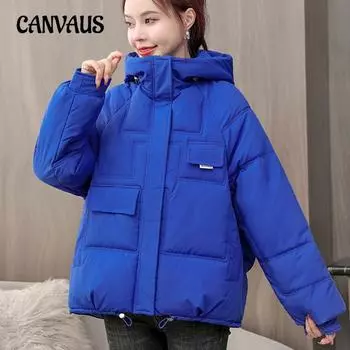 Зимняя женская куртка большого размера свободного покроя, короткая куртка из хлопка Tide M чёрный