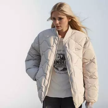 Зимняя женская куртка-бомбер 2024 года, новая женская утепленная хлопковая куртка, женская повседневная толстовка с ромбом, женская стеганая куртка M хаки