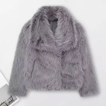 Зимняя женская куртка из искусственного меха лисы с отложным воротником, уютная куртка, однотонная, для холодной погоды, знаменитая верхняя одежда для отдыха на природе M вино красного